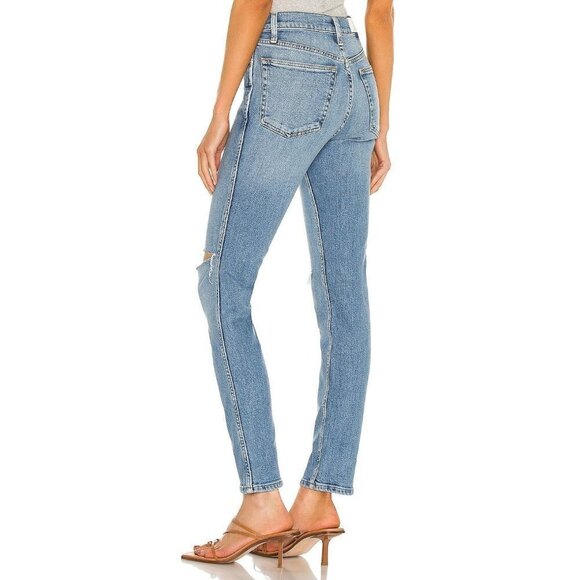 Re/Done Originals 80s Slim Straight Brisk Blue With Rips Womens Size 29 - Picture 4 of 14